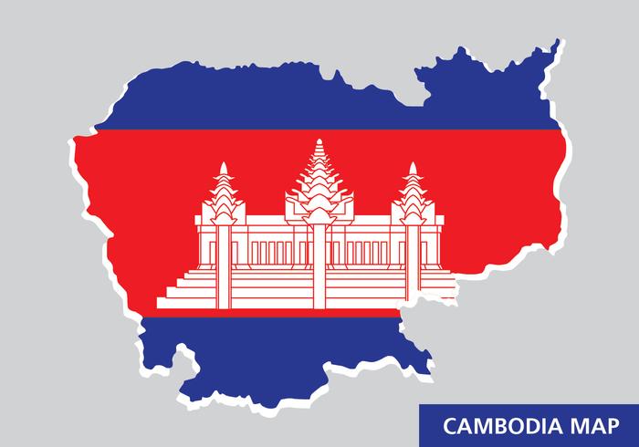 Carte du Cambodge vecteur