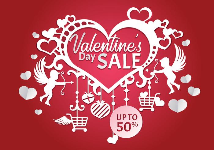 Vente de Saint Valentin, Illustration vectorielle de poster vecteur