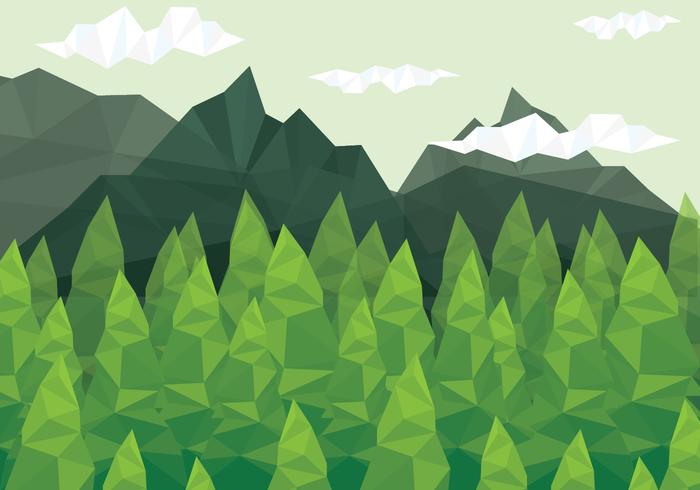 Forêt Low Poly vecteur