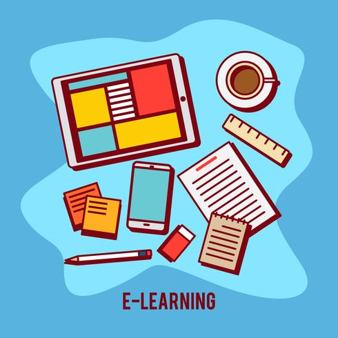 E-Learning en utilisant une tablette vecteur