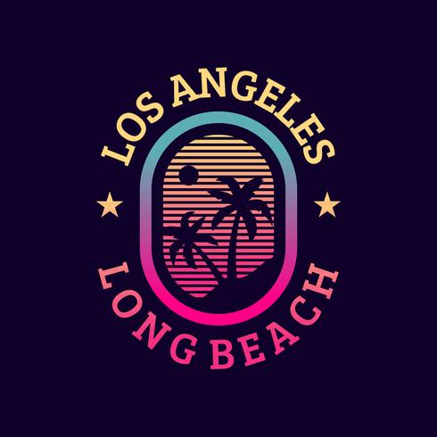 Vintage Los Angeles, couleurs néon vecteur