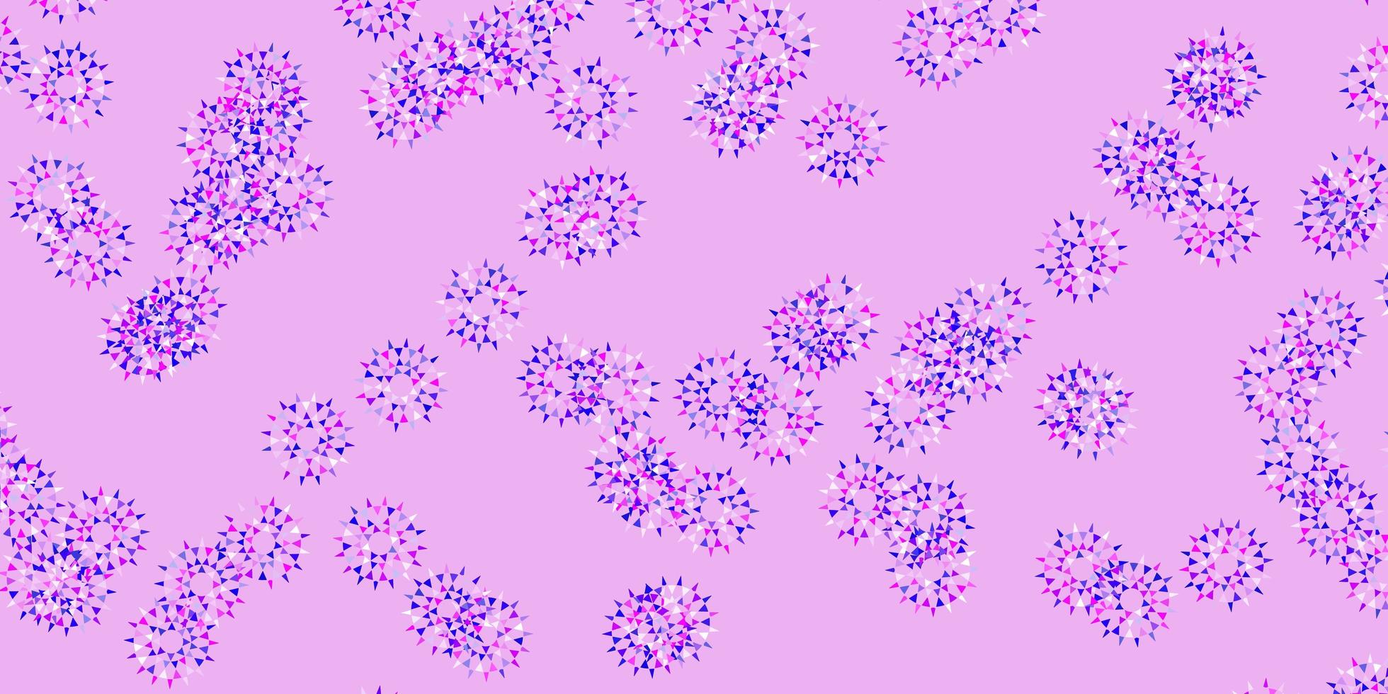 motif de doodle vecteur violet clair, rose avec des fleurs.