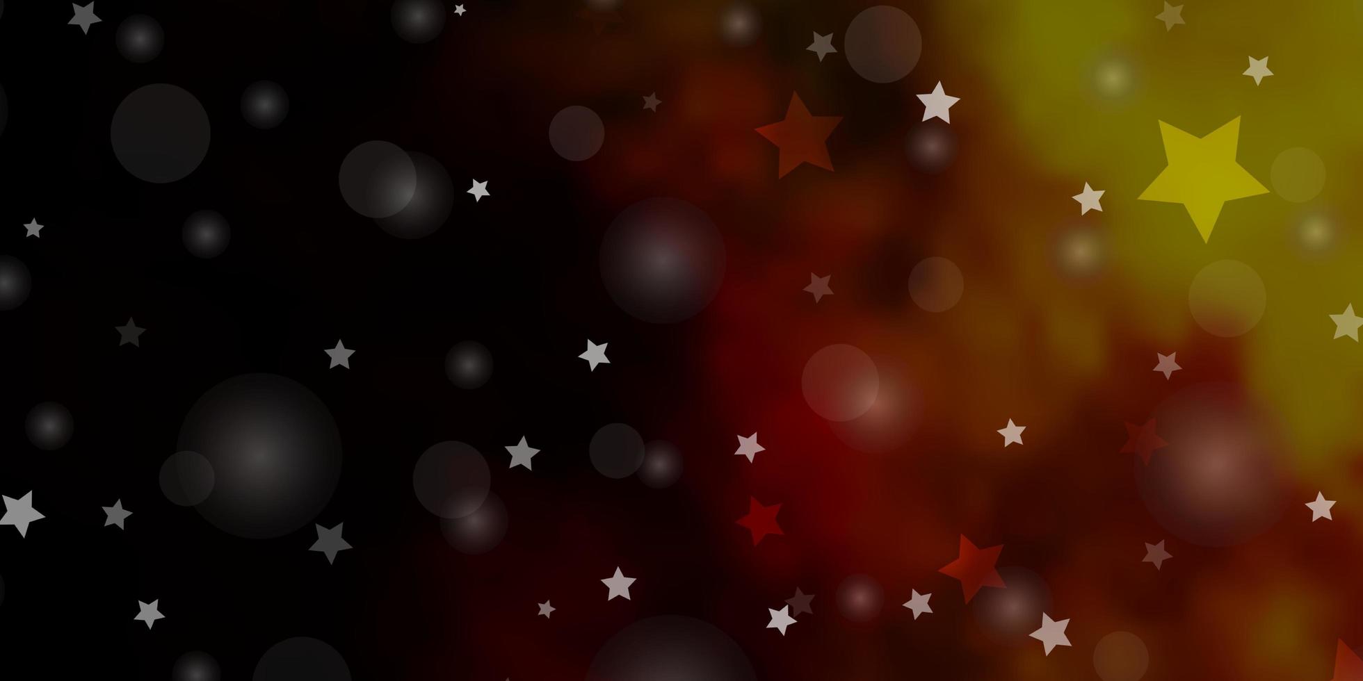modèle vectoriel rouge et jaune foncé avec des cercles, des étoiles.