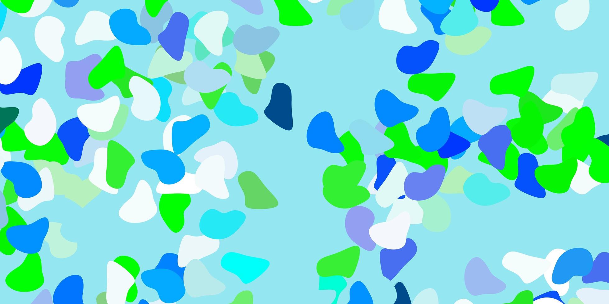 fond de vecteur bleu clair, vert avec des formes aléatoires.