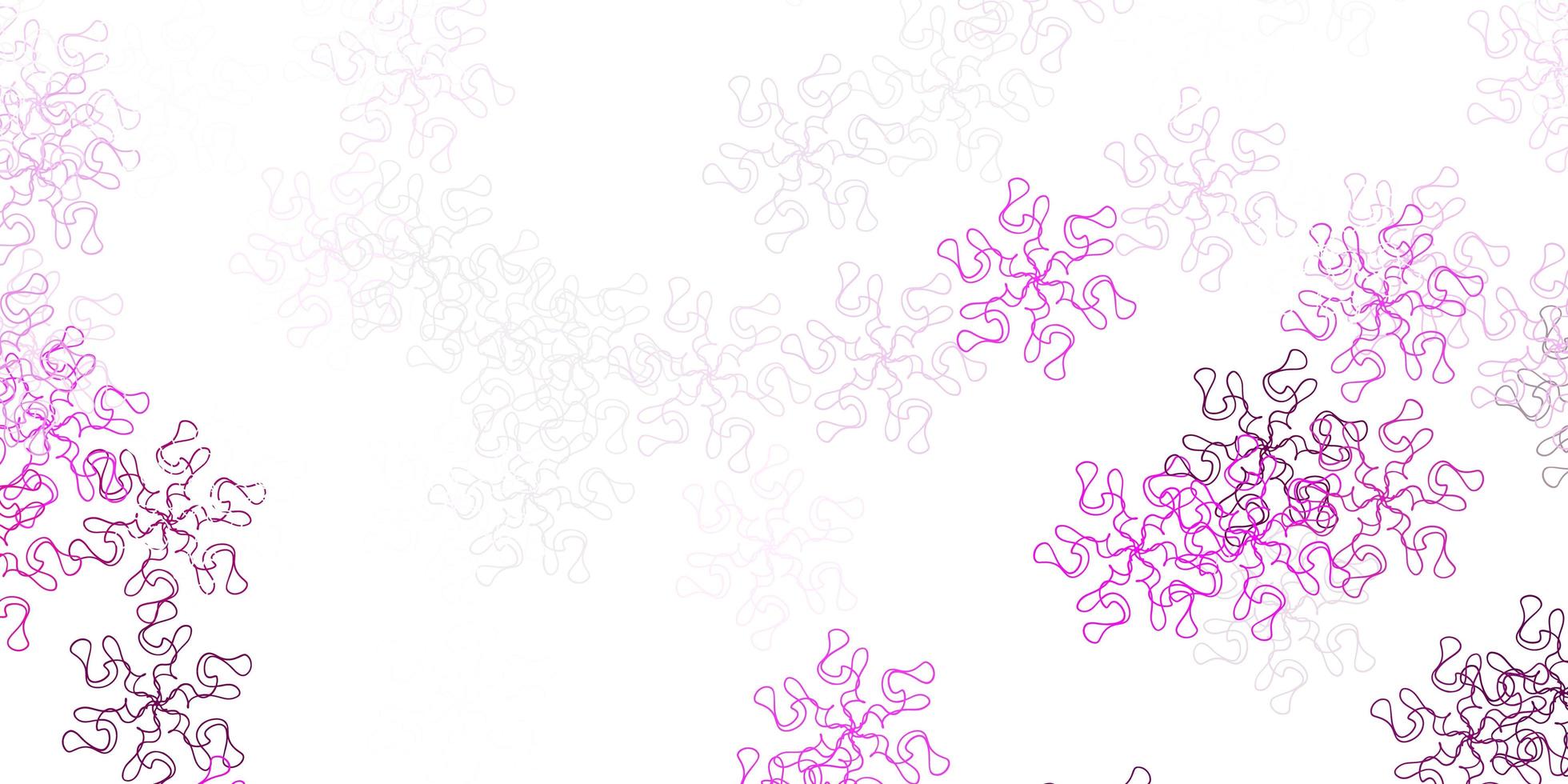 motif de doodle vecteur rose clair avec des fleurs.