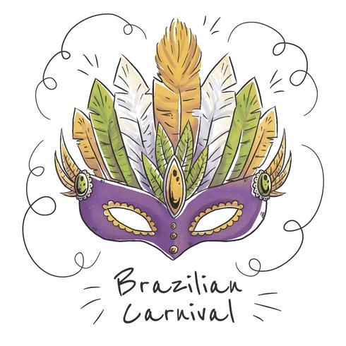 Masque brésilien au carnaval brésilien vecteur