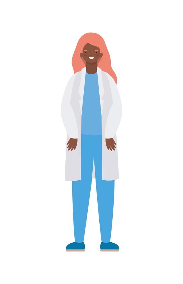 femme médecin avec dessin vectoriel uniforme