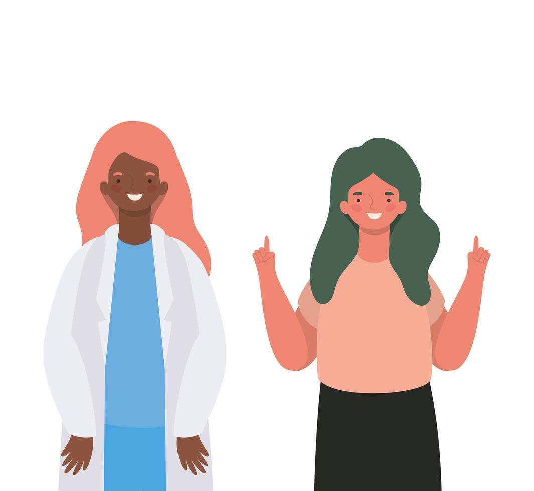 femme médecin et femme conception de vecteur avatar