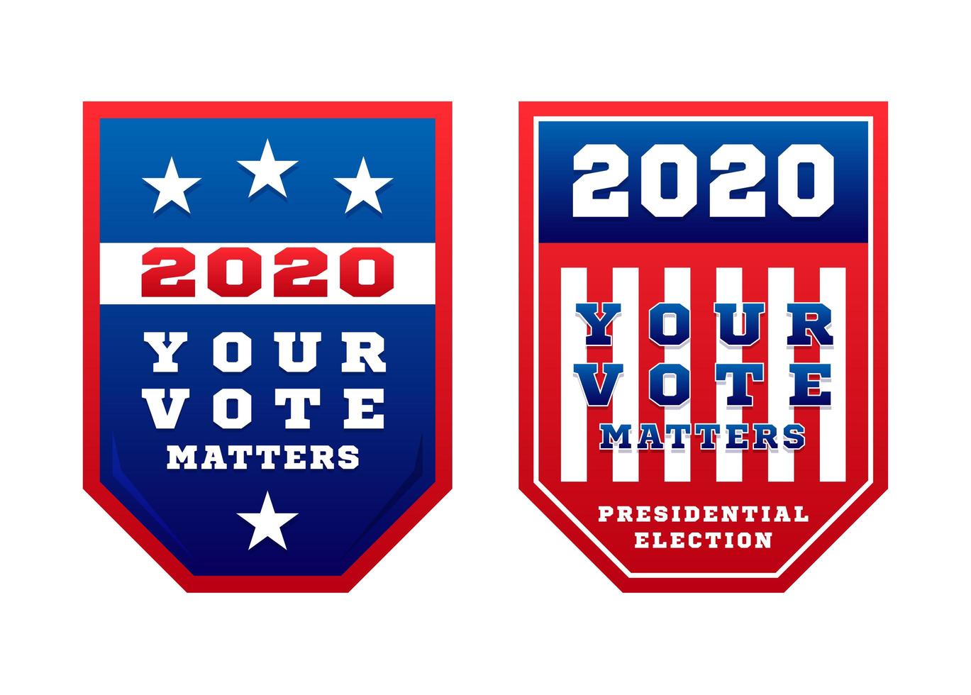 votre vote compte 2020 pour les élections primaires présidentielles aux États-Unis aux États-Unis en novembre pour les candidats démocrates ou républicains. vecteur