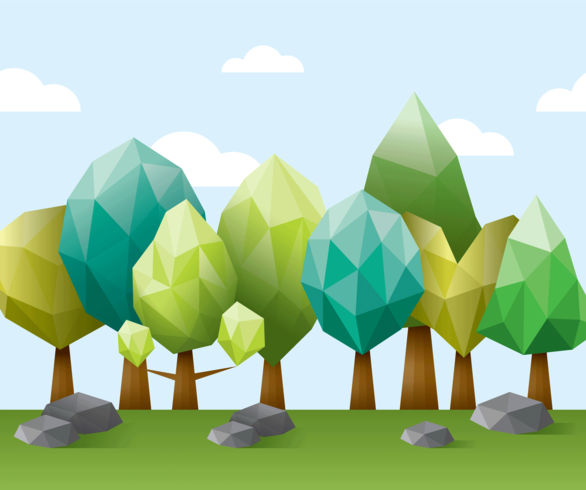 Illustration de la forêt Low Poly vecteur