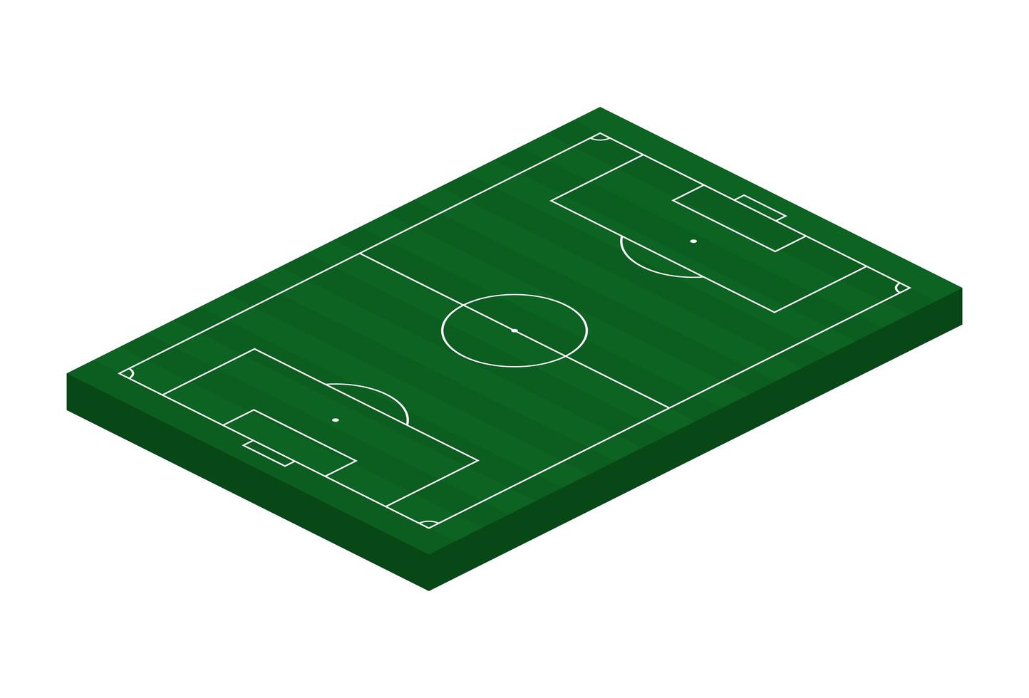 Terrain de football isométrique 3D. illustration vectorielle de sport thème, terrain de sport de football, stade. Élément de conception modifiable isolé pour infographie, bannière vecteur