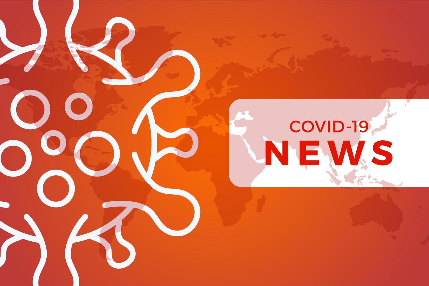 Bannière de titre de dernière actualité covid-19 ou coronavirus dans le monde. coronavirus en illustration vectorielle wuhan. affiche rouge ou orange avec carte du monde vecteur