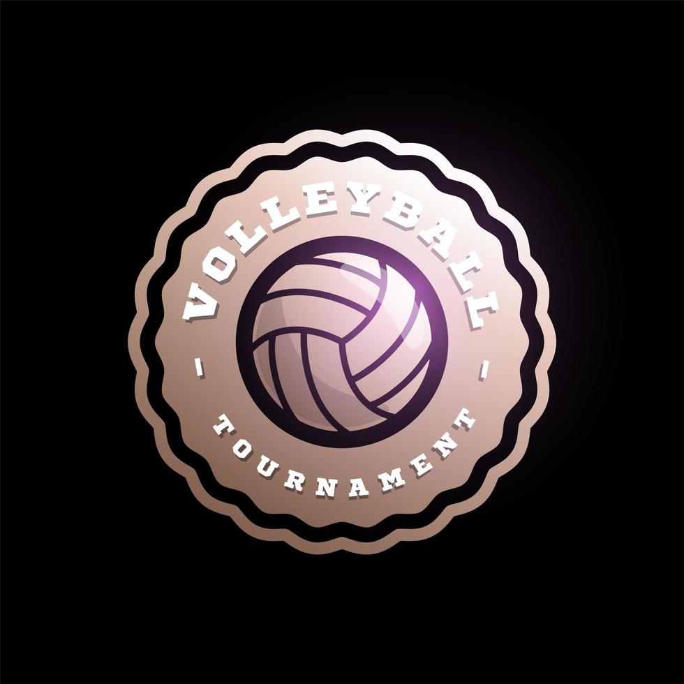 logo vectoriel circulaire de volley-ball. typographie professionnelle moderne sport emblème de vecteur de style rétro et conception de logo de modèle. logo coloré de volleyball