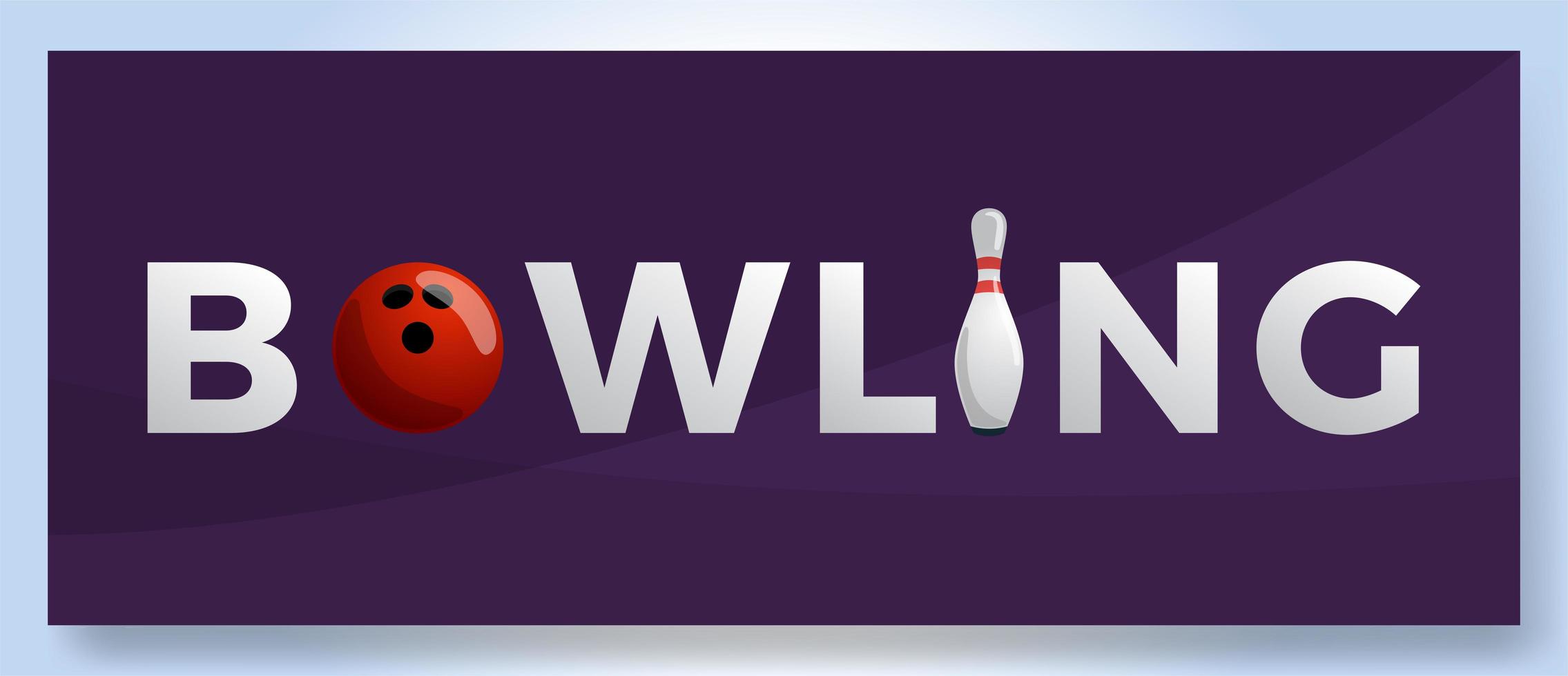 logo de club de bowling vectoriel pour impression, conception, internet sur illustration vectorielle fond violet