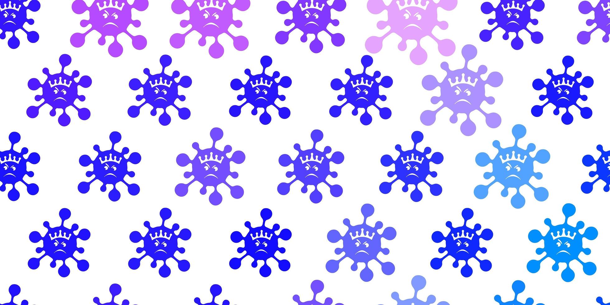 modèle vectoriel violet clair avec des éléments de coronavirus