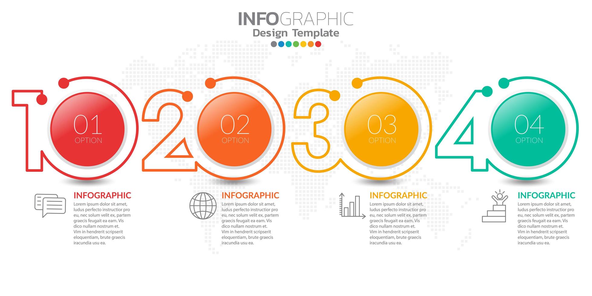 infographie pour concept d'entreprise avec des icônes et des options ou des étapes. vecteur