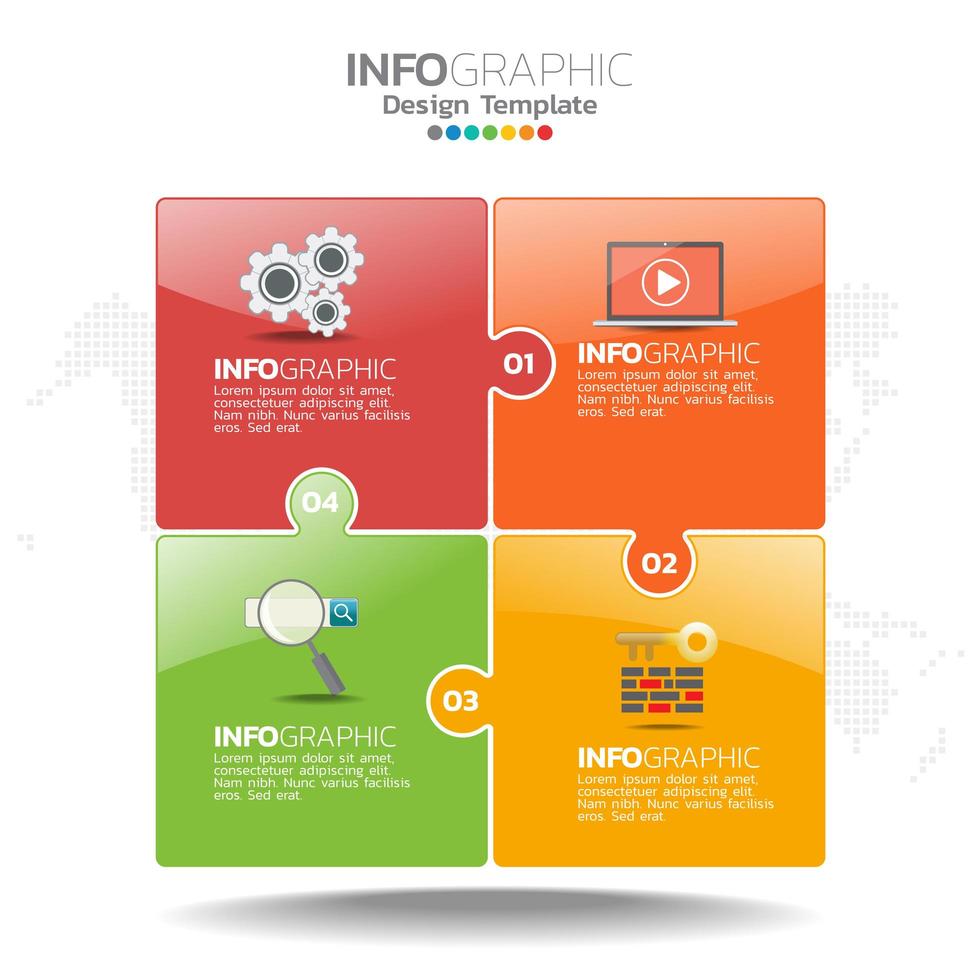 éléments infographiques pour le contenu, diagramme, organigramme, étapes, parties, chronologie, flux de travail, graphique. vecteur