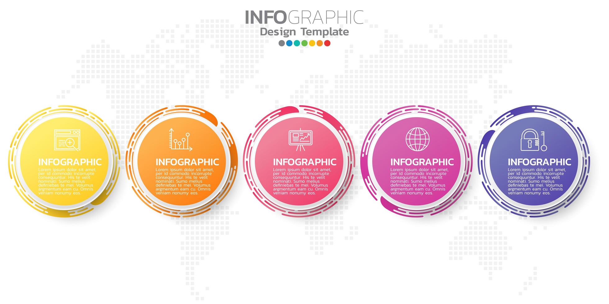 éléments infographiques pour le contenu, diagramme, organigramme, étapes, parties, chronologie, flux de travail, graphique. vecteur