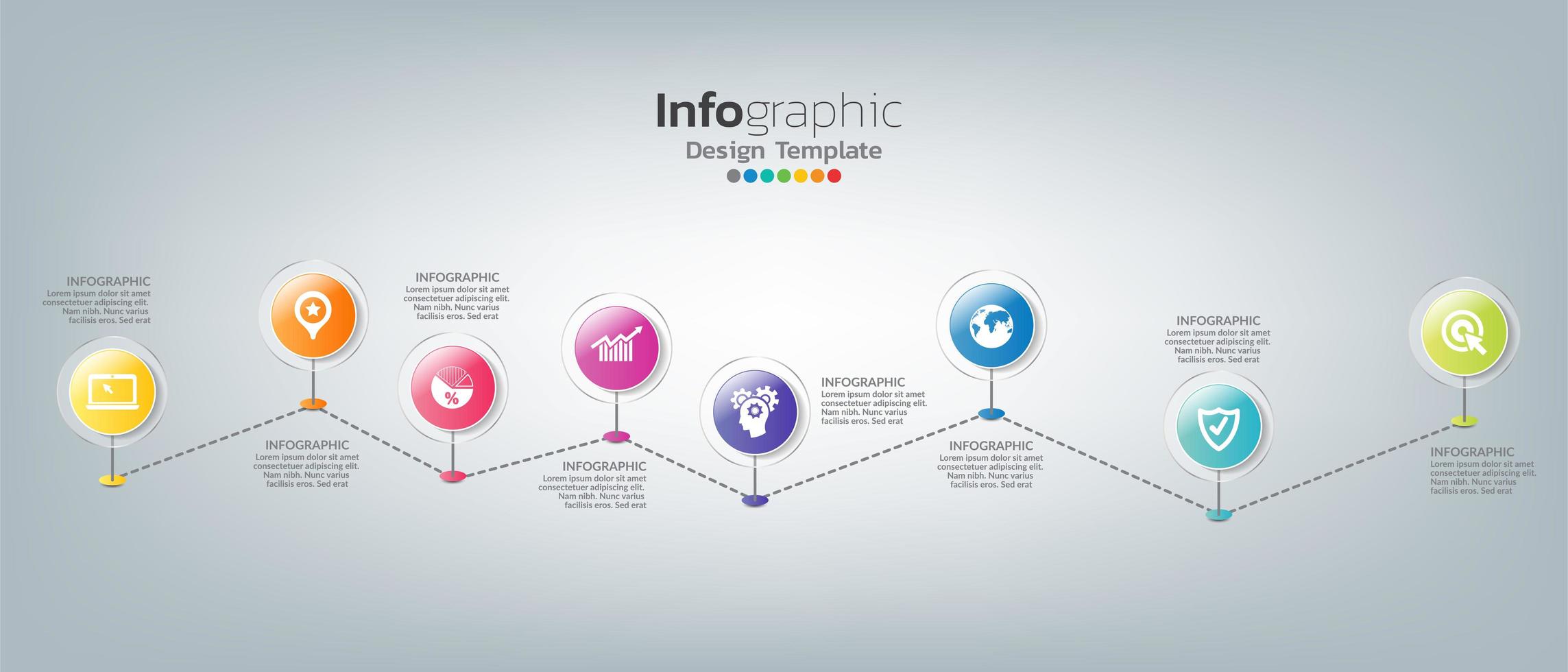 infographie dans le concept d'entreprise avec 8 options, étapes ou processus. vecteur