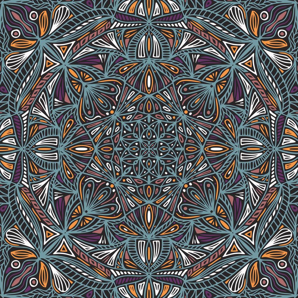 mandala ethnique floral ornemental coloré vecteur