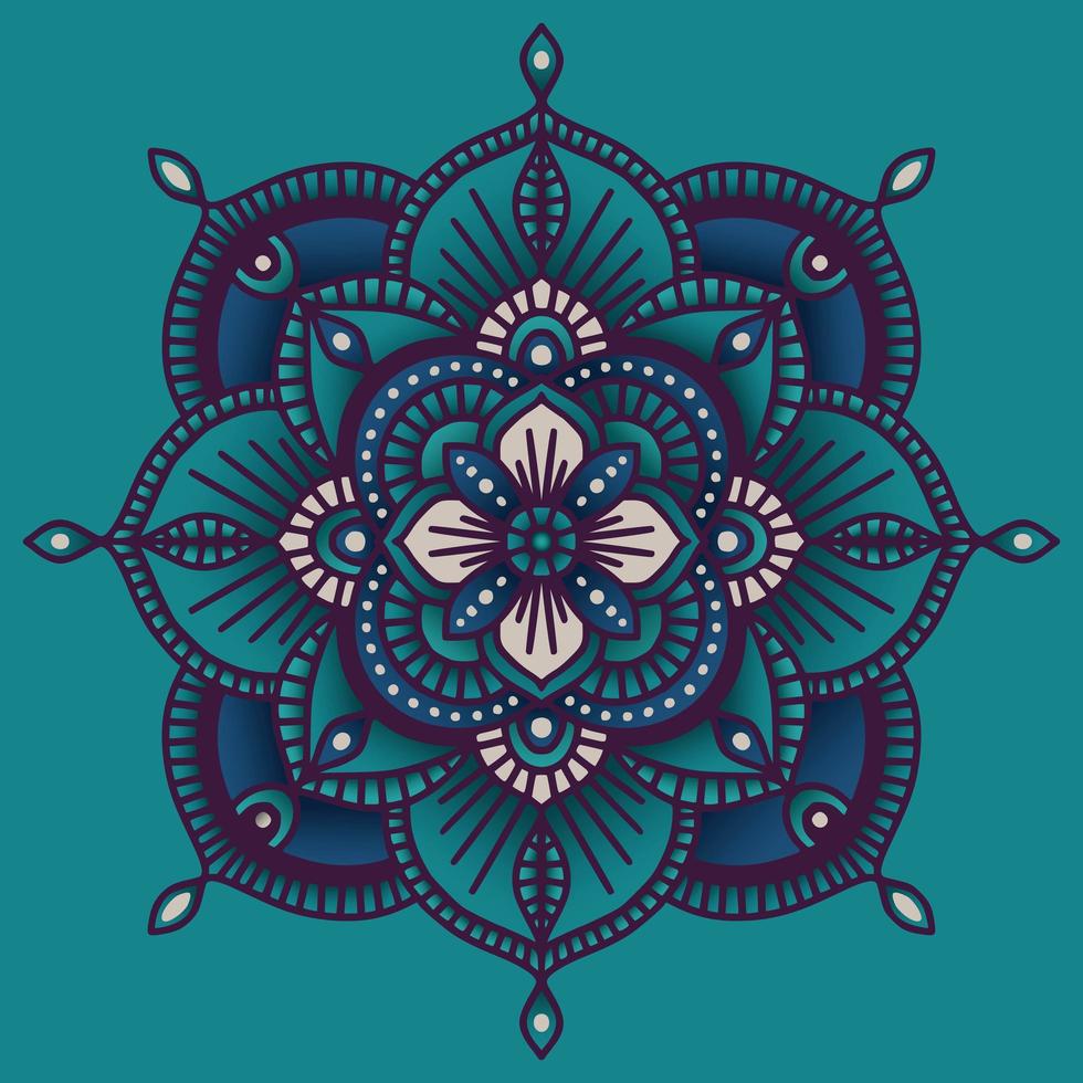 mandala ethnique floral ornemental coloré vecteur