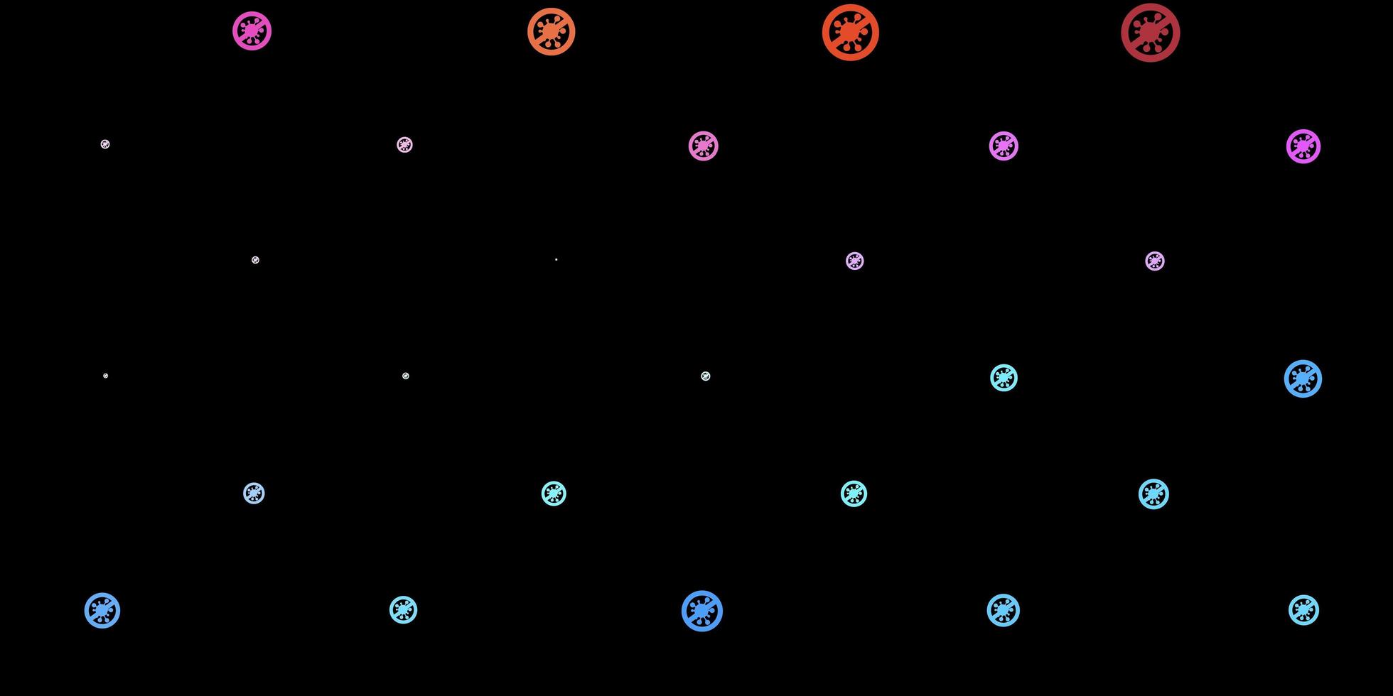 fond de vecteur multicolore sombre avec symboles covid-19.