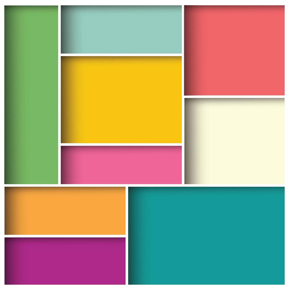 3d abstrait fond carré avec des carreaux colorés vecteur