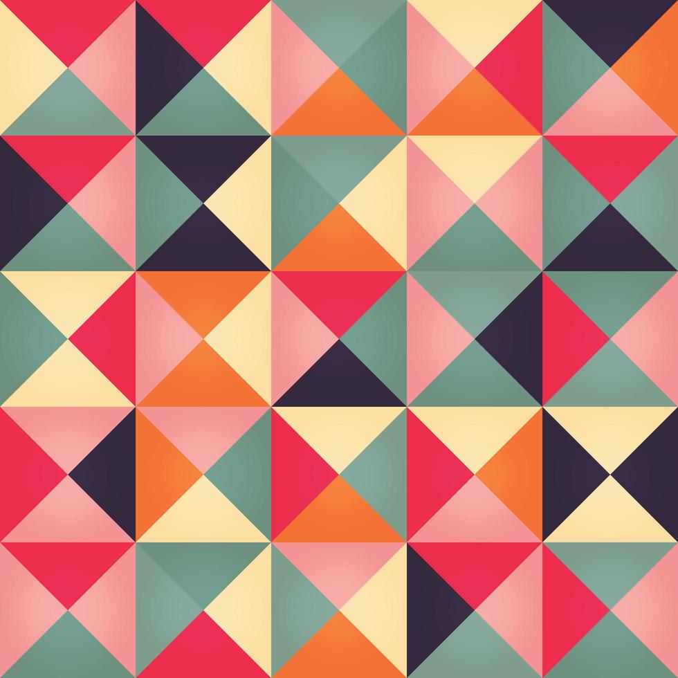 motif géométrique sans soudure avec des triangles colorés au design rétro vecteur