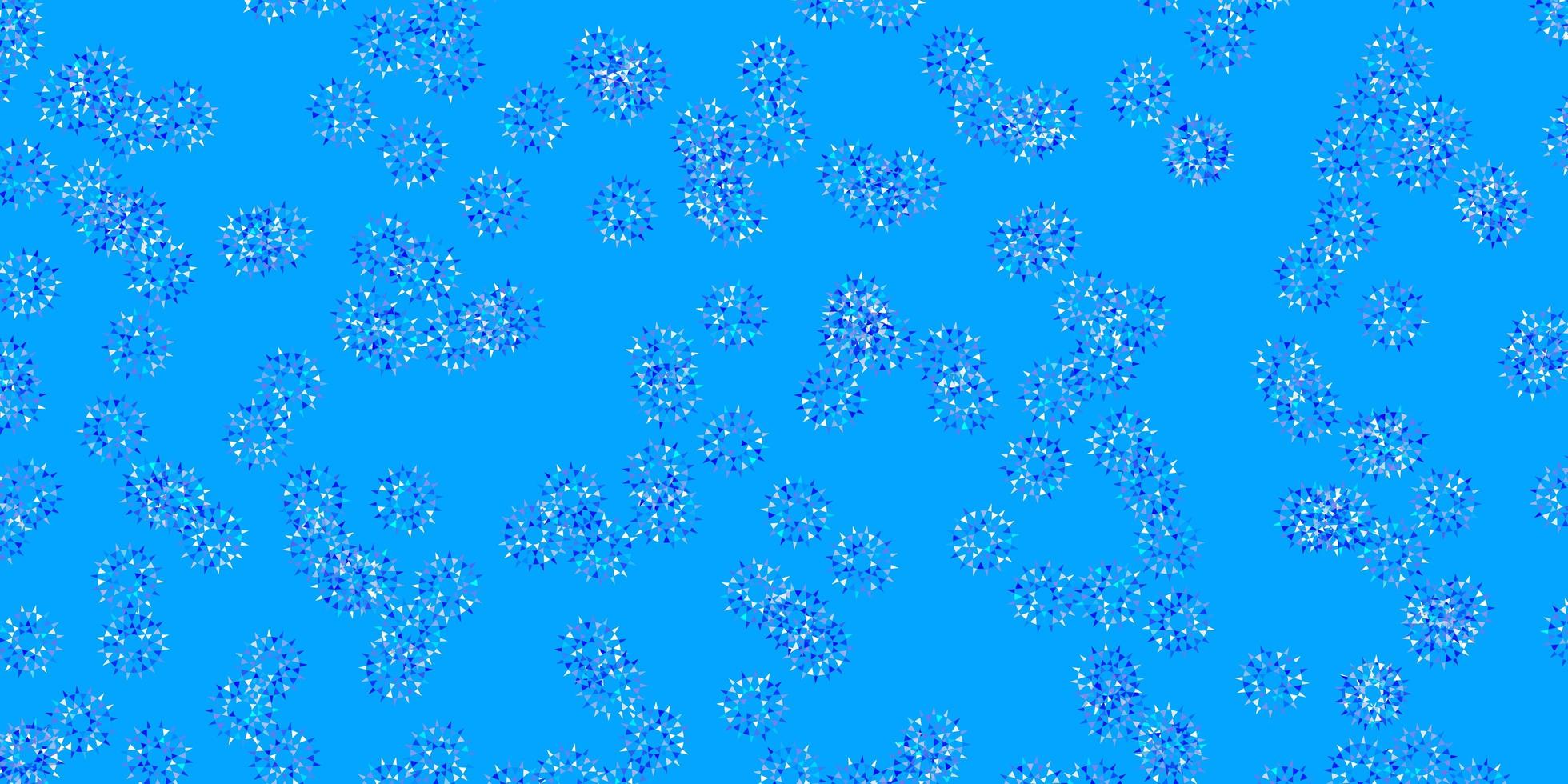 motif de doodle vecteur bleu clair avec des fleurs.