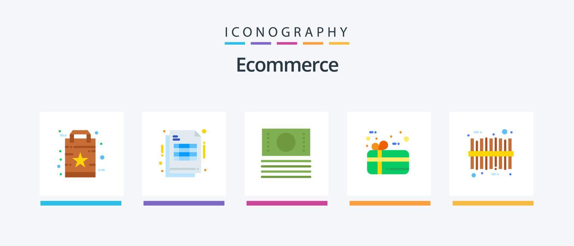 pack d'icônes plat 5 de commerce électronique comprenant. code. en espèces. code à barre. vacances. conception d'icônes créatives vecteur
