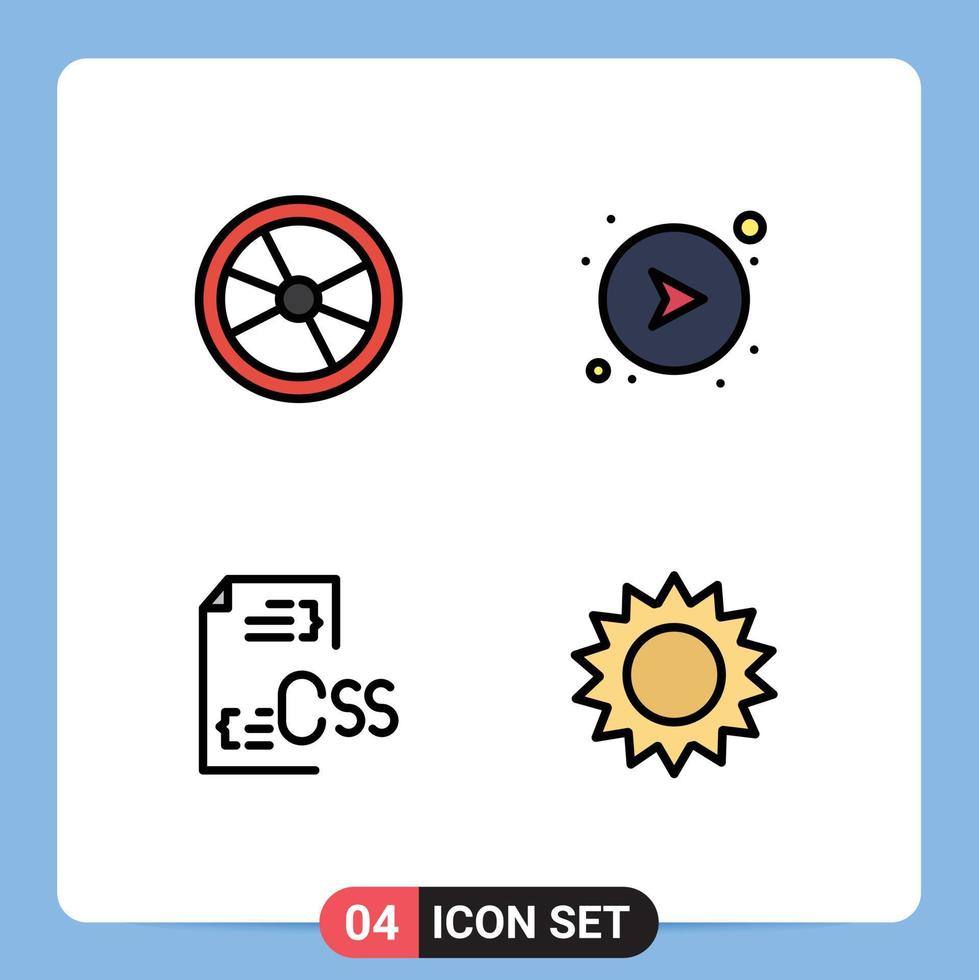 ensemble de 4 symboles d'icônes d'interface utilisateur modernes signes pour la direction d'expérience de codage de biologie développer des éléments de conception vectoriels modifiables vecteur