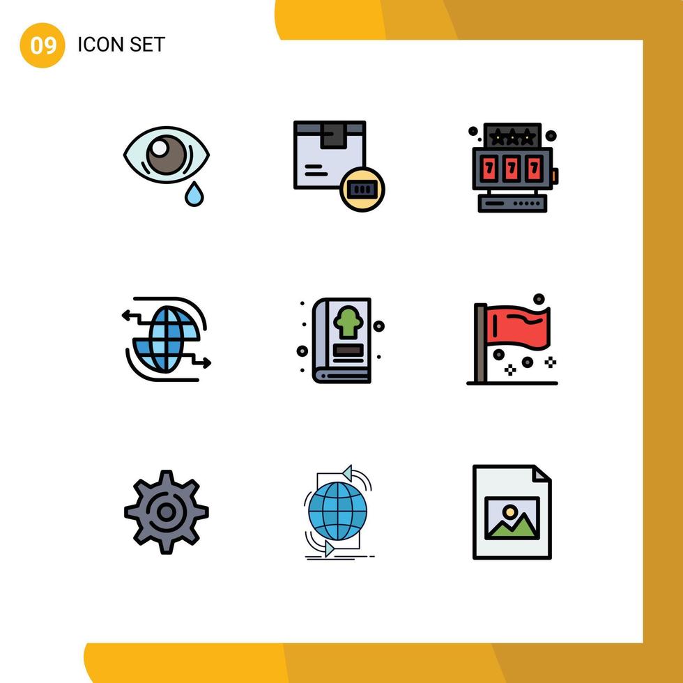 pack d'icônes vectorielles stock de 9 signes et symboles de ligne pour la boutique de communication de livres internet connecter des éléments de conception vectoriels modifiables vecteur