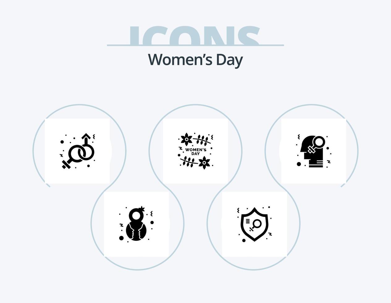 pack d'icônes glyphe de la journée des femmes 5 conception d'icônes. féminisme. journée. femme. organisme. Vénus vecteur