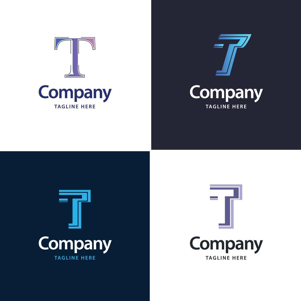 lettre t grand logo pack design création de logos modernes créatifs pour votre entreprise vecteur