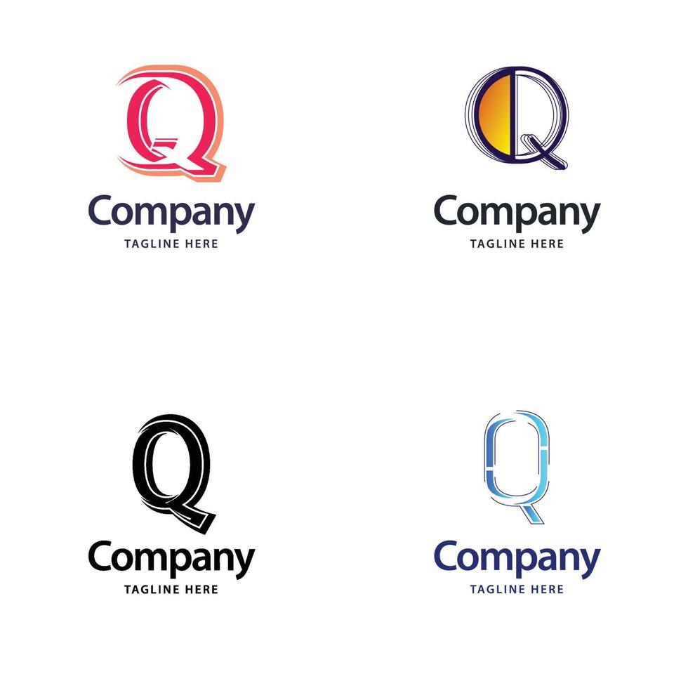 lettre q grand logo pack design création de logos modernes créatifs pour votre entreprise vecteur