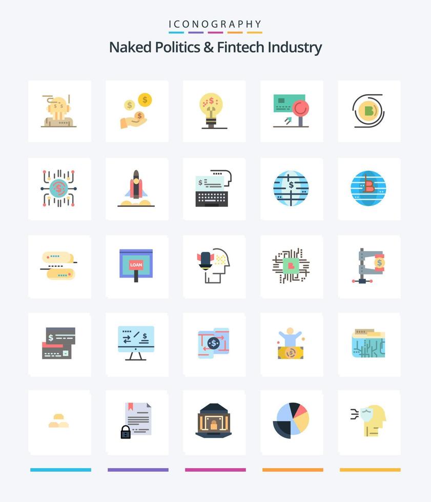 politique nue créative et industrie fintech 25 pack d'icônes plates telles que la fraude. carte. industrie. bancaire. idée vecteur