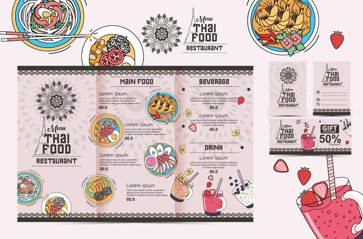 Thai Menu Template Vecteur Vol 3