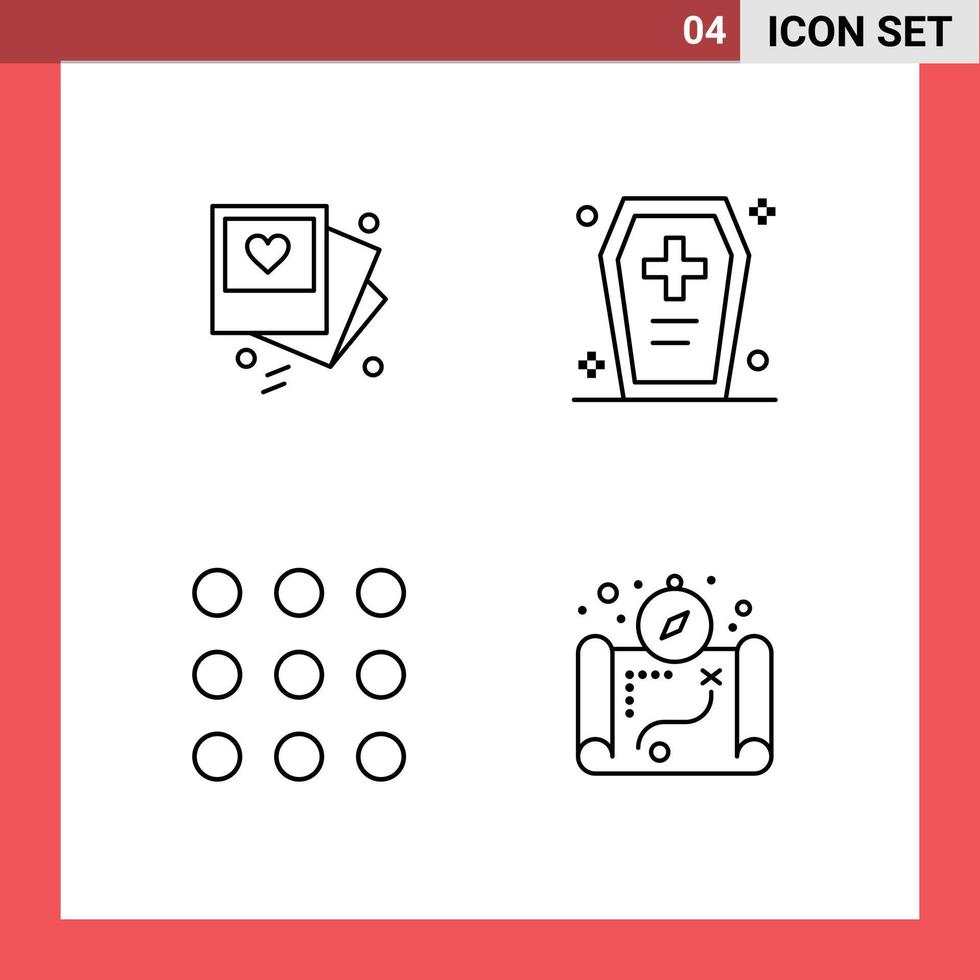 ensemble de pictogrammes de 4 couleurs plates remplies simples d'appels gallert numéros terribles de mariage éléments de conception vectoriels modifiables vecteur