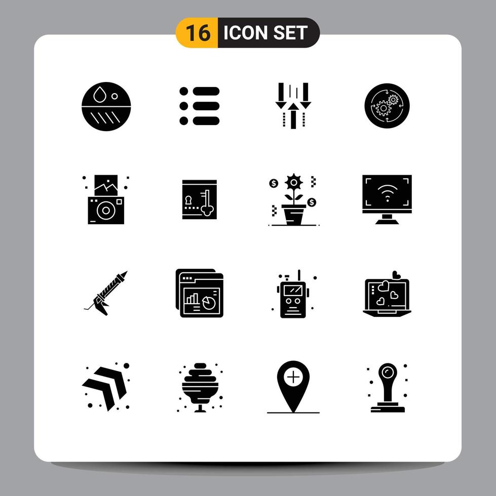 16 icônes créatives signes et symboles modernes de la structure entreprise flèche entreprise télécharger des éléments de conception vectoriels modifiables vecteur