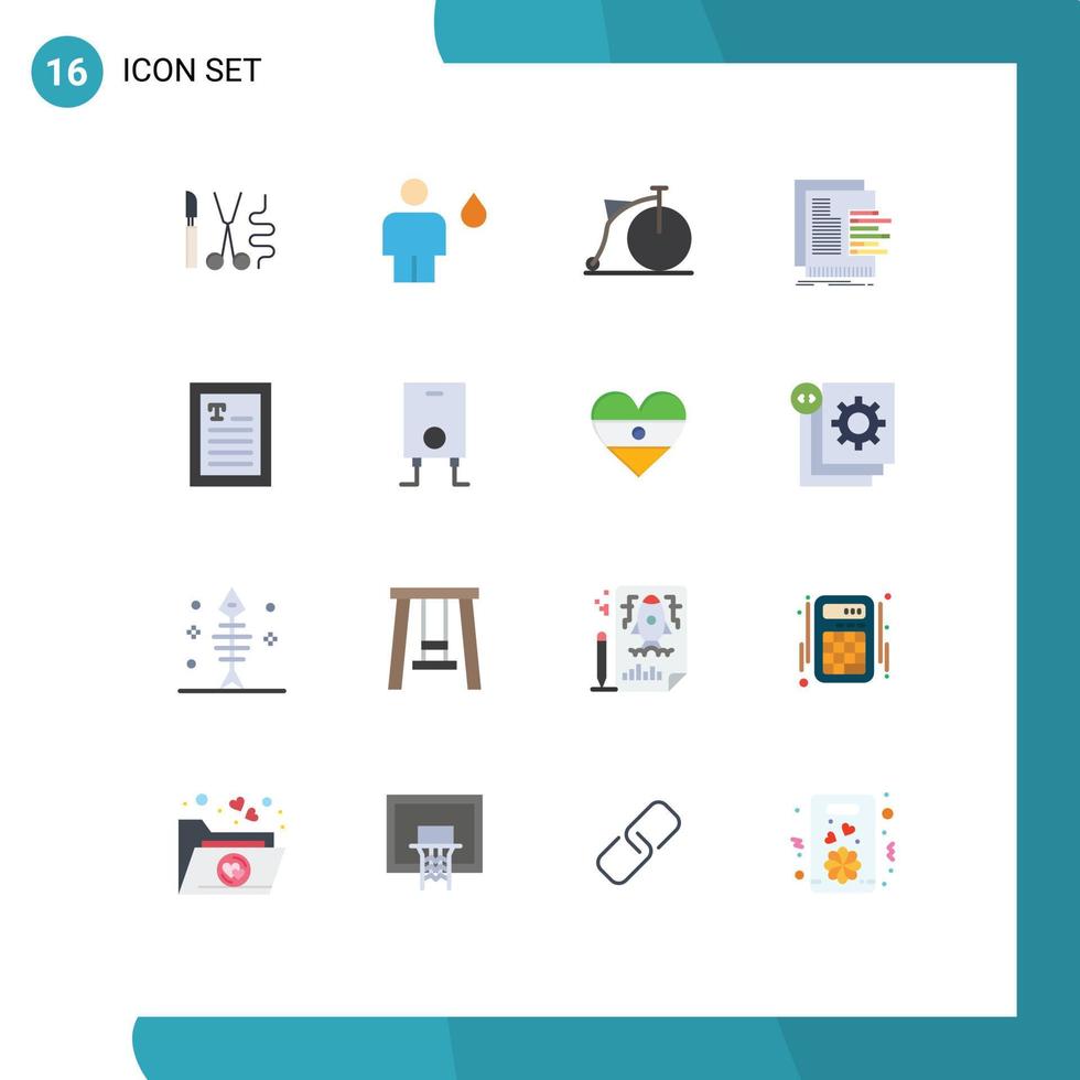 16 concept de couleur plate pour les sites Web mobile et les applications graphique d'évaluation roue de données humaine pack modifiable d'éléments de conception de vecteur créatif