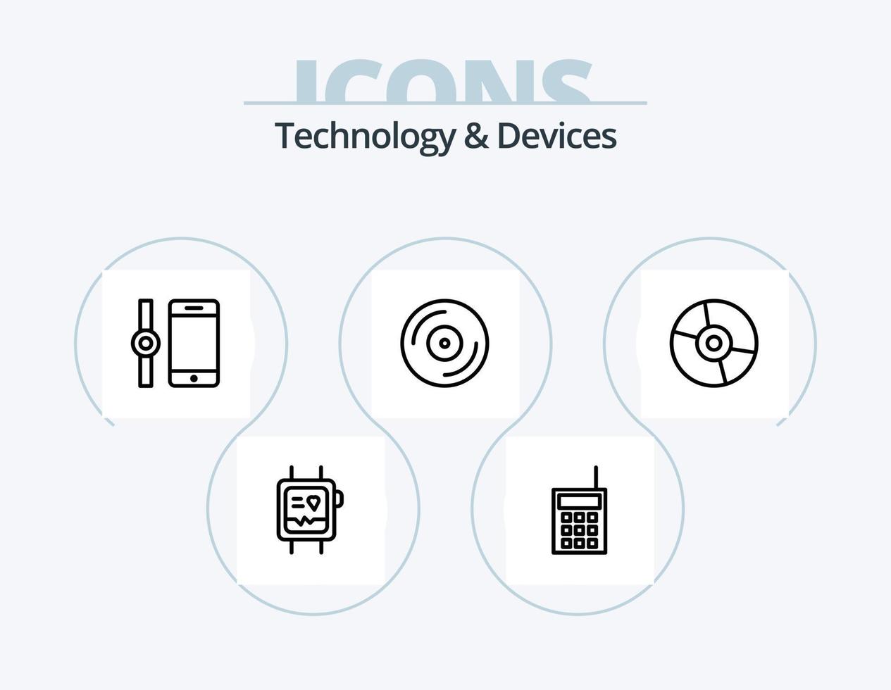 pack d'icônes de ligne d'appareils 5 conception d'icônes. électronique. basse. connecter. Regardez. santé vecteur