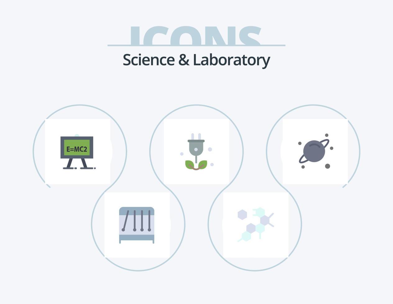 pack d'icônes plates scientifiques 5 conception d'icônes. . la science. la science. planète. vert vecteur