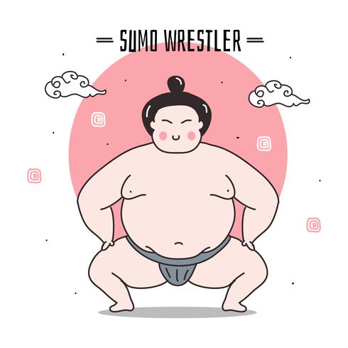 Illustration vectorielle de lutteur sumo vecteur
