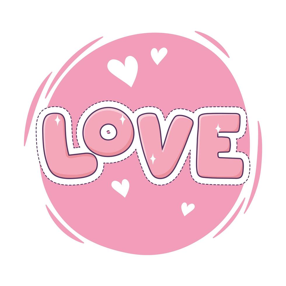 amour coeurs patch romantique mode badge autocollant décoration icône vecteur