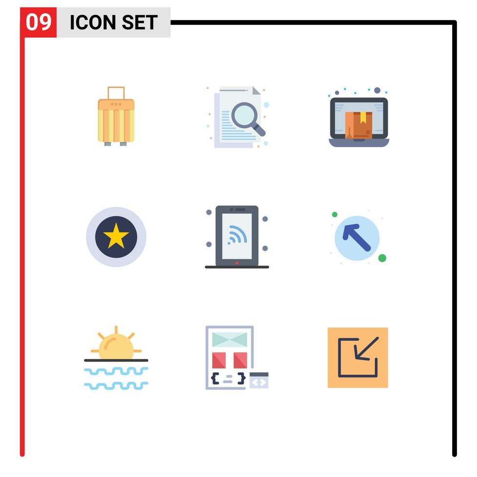 interface utilisateur pack de 9 couleurs plates de base des éléments de conception vectoriels modifiables en ligne du prix de l'expéditeur préféré du réseau vecteur