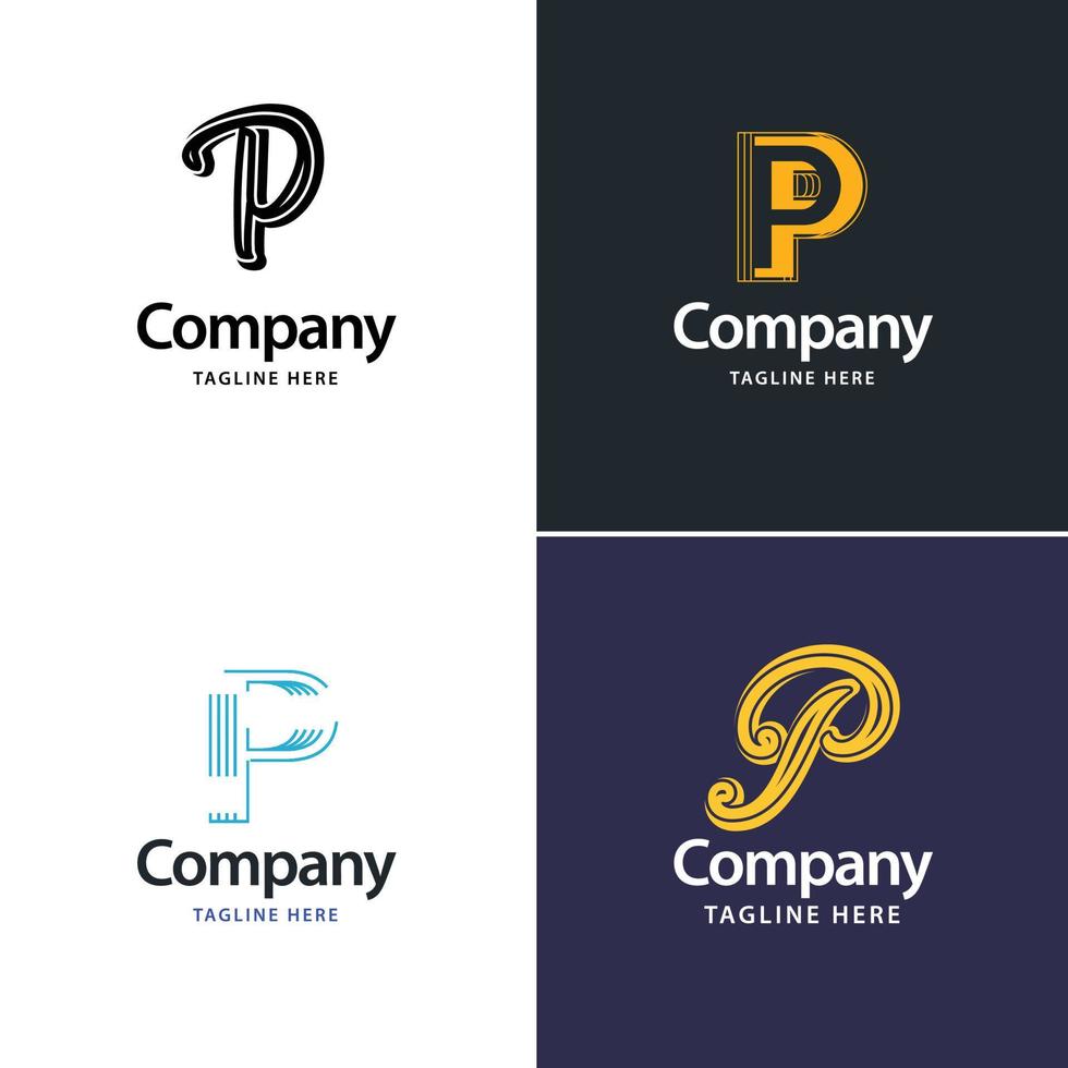 lettre p grand logo pack design création de logos modernes créatifs pour votre entreprise vecteur