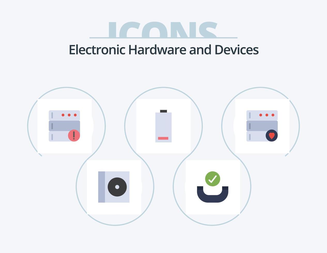 appareils icône plate pack 5 conception d'icônes. . préféré. serveur. base de données. énergie vecteur