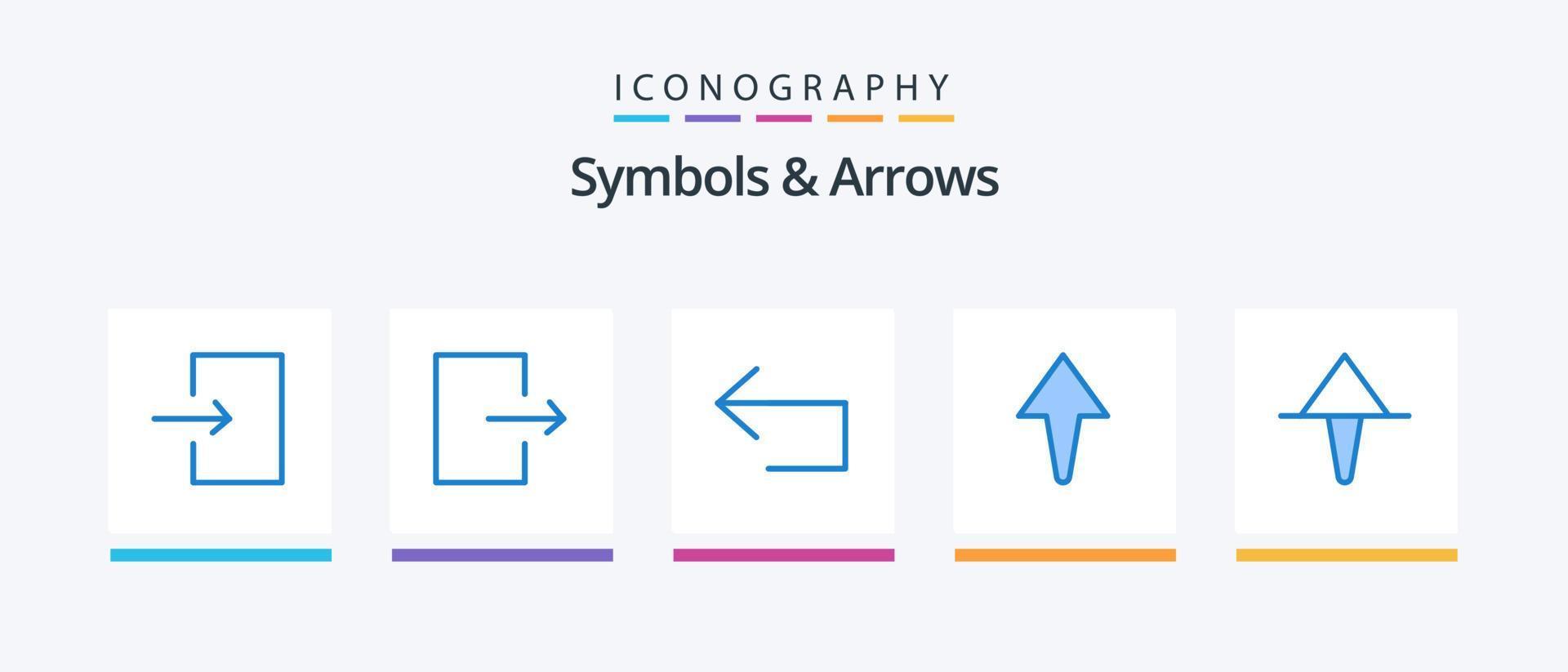 symboles et flèches bleu 5 pack d'icônes comprenant. la gauche. en haut. La Flèche. conception d'icônes créatives vecteur