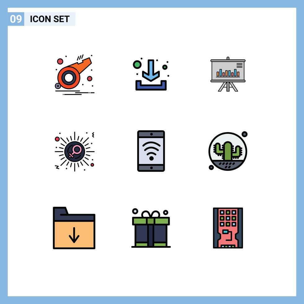 pack d'icônes vectorielles stock de 9 signes et symboles de ligne pour le projet mobile wifi célébrer les éléments de conception vectoriels modifiables de signe vecteur