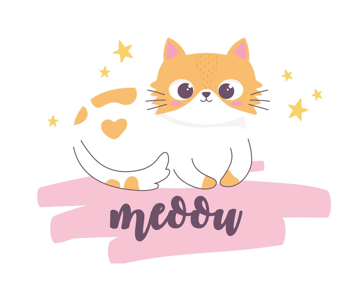 animal de dessin animé mignon chat au repos personnage drôle vecteur